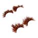 2 Pairs False Eyelashes Fake Eyelashe Spotted False Eyelashes False Eye Lashes Orange Party Lashes Costume Lashes Nativity Costumes Synthetic Eye Lashes Halloween Extend 5x3cm Orange