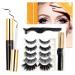 Reusable Magnetic Eyelashes and Eyeliner Kit 2020 UPGRADED Totally NO GLUE NEEDED Magnetic False Eyelashes Kit FREE Tweezers Applicator 5 Pairs