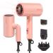 Pretfy Travel Hair Dryer with Diffuser 2000W Foldable Hairdryer Lightweight Ionic Hairdryers Professional Blow Dryer with 2 Speeds 3 Heating and Cool Button with Diffuser Comb Concentrator Nozzle Pink