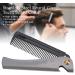 Beard Comb Folding Pocket Moustache Shaping Comb Stainless Steel Round Comb Teeth Beard Comb(Black acetate + stainless steel plating) - Buy Online on GoSupps.com