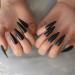 24pcs Extra Long Matte Black False Nails - Full Coverage Reusable & Long Lasting - International Shipping Available - Buy Online on GoSupps.com