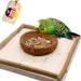 Sitting board with coconut shell and removable feeding bowl. Smart bird toy and feeding board!!