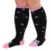 Zfsock compression stockings thick calves men: support stockings women medical compression socks 20-30mmhg oversize men women travel socks for nurses flight sport 1 couple 7xl cat pink pink