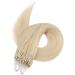 UGEAT 60 cm Microring Extensions - Real Hair Blond #60 50g Loop Extensions Platinblond Hair 50 Strands for Volume & Length - Buy Online on GoSupps.com