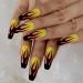 Shop Csch Extra Long Yellow Orange Ombre Fake Nails - Fire Matte Black Flames Coffin Acrylics for Women | 24 Pack Artificial Fingernails - Buy Online on GoSupps.com