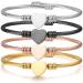 Jeolory Stainless Steel Love Heart Charm Bracelet - Adjustable Wrist Bangle in Silver - Buy Online on GoSupps.com