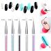 ANGENIL 5 Pcs Double Ended Nail Art Liner Brushes Set - Manicure Care Tool for Acrylic UV Gel, 3D Glitter, Dotting, and Painting - DIY Nail Designs - Buy Online on GoSupps.com