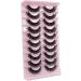 Russian Strip False Eyelashes 10 Pairs - Natural Wispy D Curl - Reusable Faux Mink Lashes - 15MM-03 - Buy Online on GoSupps.com