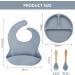 Lookka Baby Weaning Set - 4 Pcs Silicone Feeding Set for Babies and Toddlers - BPA Free - Blue - Buy Online on GoSupps.com