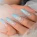 Ombre Fake Nails Butterfly Ballet Nude Blue False Nail Tips Long Coffin Full Cover Acrylic Gel Press On Nails Manicure - Buy Online on GoSupps.com