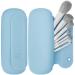 Travel Makeup Brush Holder Silicon Portable Cosmetic Face Brushes Holder with Built-in Brush Cleaner Upgrade Travel Essentials Makeup Brush Case Makeup Tools Organizer for Travel (Sky Blue)