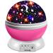Moredig Star Projector Night Light Baby Night Light Rotation LED Night Light Lamp with 8 Lighting Modes for Baby Nursery Bedroom Decorate Gifts for Baby Gifts for Girls - Pink Circle