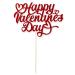 AKH Valentine's Glitter Cake Topper | Happy Valentines Day Cake Topper | Valentine Cake Picks Wedding Anniversary Party Cake Decorations Supplies | 19cm