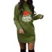 Women's Christmas sweater dress hoodie costume cartoon long -arm sweatshirts dress hoodie dress upper hooded sweater with bag top long -sleeved shirt Christmas dresses AG XL XL
