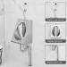 304 Stainless Steel urinals Induction Wall-Mounted Drainage Public Toilet urinals Square Wall-Mounted Men's urinals Bathroom Accessories for Homes Hotels Schools - Buy Online on GoSupps.com