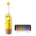 Children's toothbrush electrically from 2-12 years sound tooth electrical with LED color light Smarts Timer 2 soft brush head ipx 7 water-tight baby sound toothbrush for girls boys (color: yellow 1 piece (1 Pack) yellow