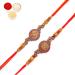 Ghasitaram Gifts Rakhi for Brother Rakhis Online - Set of 2 BW-5410 and BW-5414 Om Ganesh Divine Rakhis