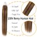 Premium Real Hair Microring Extensions - 0.5g/Strand 100 Strands Soft & Smooth - 7A Human Hair 40cm 4P27 Medium Brown & Dark Blonde - International Shipping Available - Buy Online on GoSupps.com
