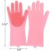 Taylor & Brown Pair of Magic Dishwashing Cleaning Sponge Gloves Reusable Silicone Brush Scrubber Heat Resistant for Kitchen Bathroom Cleaning Pet Hair Care Car Washing (Pink) - Buy Online on GoSupps.com