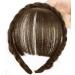 Fluffy Fake Hair Band Bangs Heat Resistant Wig - Dark Brown with Sideburns - Trendy Braid Headband Hair Extension - Buy Online on GoSupps.com