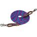 WEAVER Leather Drawstring Reins 3/8" x 8' Hurricane Blue/Pink Fusion/Purple Jazz