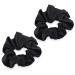 Navari's hair scrunching hair tie made of silk - 2 -part scrunch set hair bands to bind hair - braid rubber for ponytail - black black