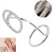 Natudeco Finger Nail Cover Ring Rhinestones Fingernail Opening Ring Nail Art Decoration Finger Tip Rings Nail Gift for Women Ladies(WHITE) - Buy Online on GoSupps.com