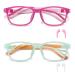 STORYCOAST 2 Pack Kids Blue Light Blocking Glasses Boys Girls Age 5-12 UV Protection Anti Eyestrain Computer Gaming TV Glasses Silicone TR90 Lightweight Eyeglasses (Red + Green)