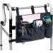 BVMAG Walker Bag Pouch Basket with Cup Holder - Water-Resistant Hand-Free Storage for Elderly, Seniors, Handicap, Disabled - Folding Rollator Accessories (Black) - Buy Online on GoSupps.com