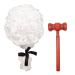 MFUOE 2 Pieces Judge Costume Accessories Judge Court Lawyer Wig Judge Wooden Gavel Role Play Toys for Halloween Makeup Theme Party