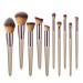 Brush set make-up brush set professional 10 pieces of cosmetic brush make-up brush set with face brush eyeshadow brush eye brush make-up brush set brush for face brush for eye (golden)