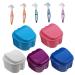Lurrose 10 pieces box box for false toothbrushes personal oral care container for prosthesis baths prosthesis bath storage box for prostheses case pp cleaning box clean