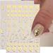 Bronze Gold Silver Nail Stickers: 3D Sun Moon Star Art, Metal Chain Heart Lock Necklace & Angel Wings Decals - 9pcs/Set - Buy Online on GoSupps.com