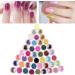 Nail Glitter 45 Colors Nail Glitter Flakes Art Pigment Dust Powder for Face Body Eye Nail glitter - Buy Online on GoSupps.com