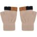 Kids Puppy Flip Top Short Knitted Gloves | Toddler Half Finger Gloves for 3-8 Yrs | Cat/Beige - Buy Online on GoSupps.com
