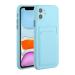 Tivenfezk Nadoli Silicone case for iPhone 15 Ultra thin shockproof scratch -resistant wallet soft TPU protective cover mobile phone case with credit card holder iphone 15 blue