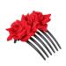 Beatifufu 1pc Floral Comb Bridal Hair Clip Hairbrush for Women Flower Hair Wedding Hair Accessories for Women Floral Hair Comb Women Hair Accessories Barrettes for Women Gold Hair Clips