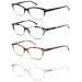 Reading Glasses Women Ladies Readers +0.75 Stylish Women's Magnifying Cheaters Glasses 4 Pack Lightweight Comfortable Fit 4 Colors Medium Size Frames 0.75 x