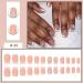 Short Press on Nails with Butterfly Charms - White French Acrylic Square Shape | Cute 24Pcs Stick-On Nails for Women - Buy Online on GoSupps.com