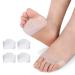 Silicone Forefoot Cushioning Metatarsals Pads Sesamoid (2 PAIRS) Breathable Damping Mortons Neuroma Pads Gel Foot Pads/Heel Cushion for Ball of Foot for Women/Men(White)