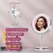 8 inch Rechargeable Lighted Makeup Mirror | 1X/10X Magnification | 3 Color LED Lights | 360 Rotation | Cordless and Brightness Adjustable - Buy Online on GoSupps.com