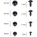 UPINS 500 Pieces Black Plastic Safety Eyes with Washers for Crochet Animal Crafts - 4 Sizes (6-12MM) - Buy Online on GoSupps.com
