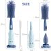 Vicloon 3 in 1 Baby Bottle Brush - Silicone Cleaner for Water Bottles, Baby Bottles, Glass Cups, Thermoses - Blue - Buy Online on GoSupps.com