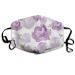 Purple Watercolor Floral Washable Reusable Mask Cotton Anti Dust Half Face Mouth Mask For Kids Teens Men Women With Adjustable Ear Loops