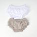 Hoolchean Baby Girls 2PCS Tulle Ruffle Bloomer Set - White & Grey (0-6 Months) - Buy Online on GoSupps.com