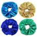 Kepblom 12-Piece Shiny Metallic Scrunchies - Ponytail Holders for Girls - Multi-Color - Pack of 1 - Buy Online on GoSupps.com