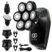 Head Shavers for Bald Men 7D Men's Rechargeable Bald Head Electric Shaver 7 Floating Heads Beard Nose Ear Hair Trimmer Razor Clipper Facial Brush 5-in-1