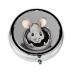 Grey Ratround Pill Box 3 Compartment Round Pill Box Organizer # Portable Travel Pill Box for Traveling.