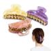 Hair Claw Clips  2-1/2 inch Tortoise Shell Celluloid Handmade Hair Clips  Non Slip Grip Jaw Clips French Design Barrettes for Women & Girls (3pcs)