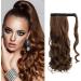 Wavy Ponytail Extension Hair Ponytail Wrap Around Ponytail 23 Inch Synthetic Natural Curly Hairpiece Wrap Around Hair Extensions for Women Daily Use Brown 1pc Brown - Buy Online on GoSupps.com